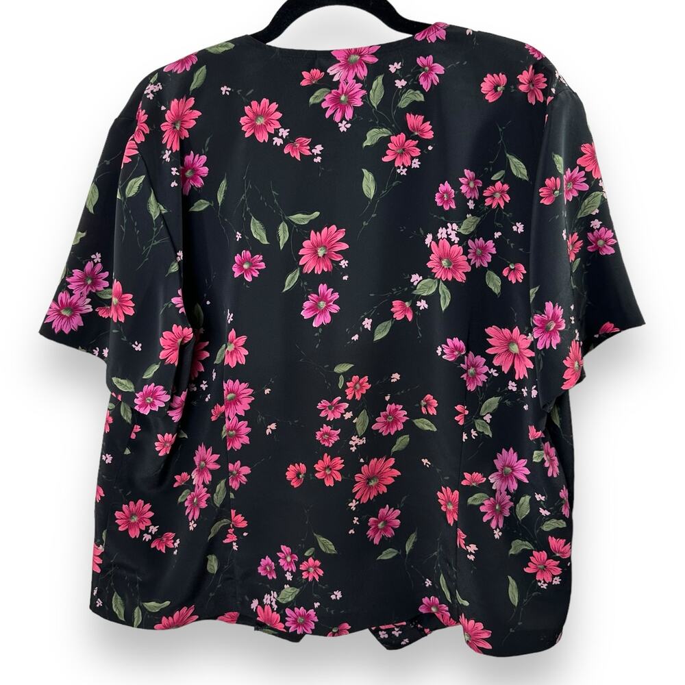 Vintage 90s Floral Button Up Blouse Plus Size 1X - Picture 2 of 3
